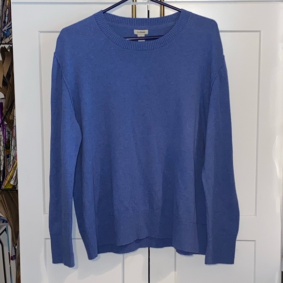 LL.Bean cotton cashmere crewneck sweater Classic Minimalist Old Money Basic - Picture 5 of 13